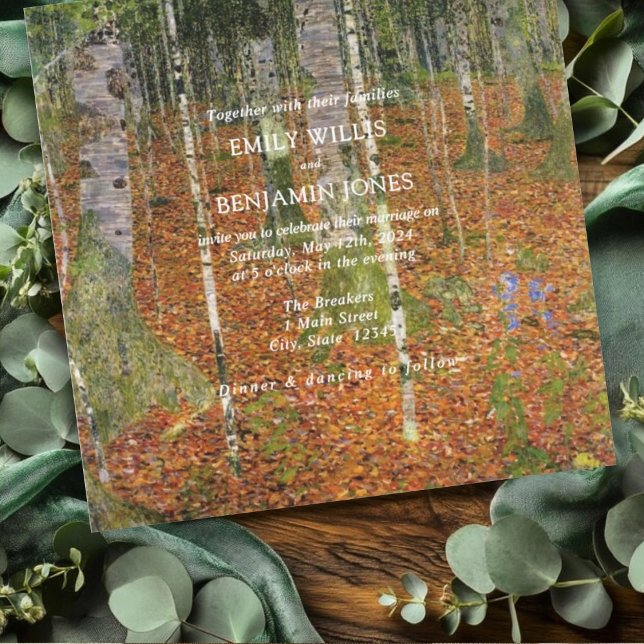 Invitación Bella Artes Gustav Klimt Boda de Naturaleza Forest (Subido por el creador)