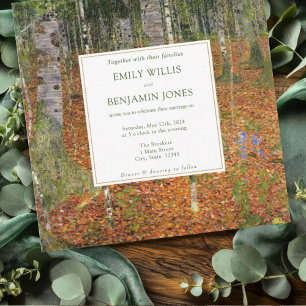 Invitación Bella Artes Gustav Klimt Boda de Naturaleza Forest