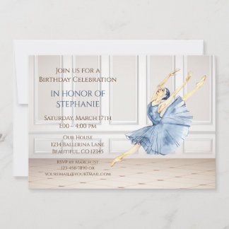 Invitación Bella Ballerina en Ballet Studio Cumpleaños