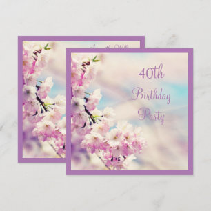 Invitación Bella Blossom 40 cumpleaños
