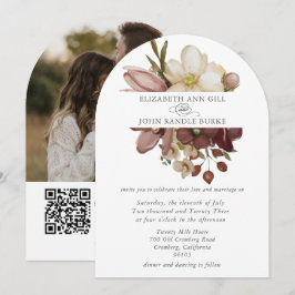 Invitación Bella boda boho rosa y neutral