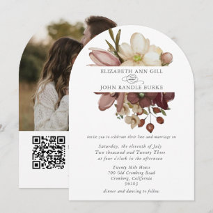 Invitación Bella boda boho rosa y neutral