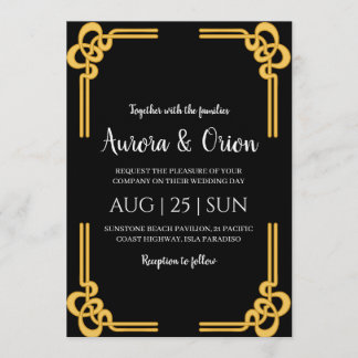 Invitación bella boda floral vintage art nouveau