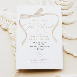 Invitación BELLA Ivory Bow ella está atando la ducha nupcial
