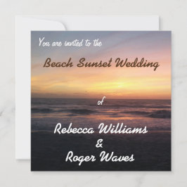 Invitación Bella playa Sunset Photo Square Boda