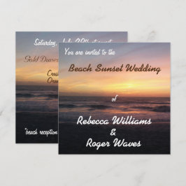Invitación Bella playa Sunset Photo Square Boda