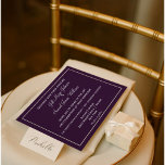 Invitación Bella Pluma y Boda Gris<br><div class="desc">Con un fondo de ciruela,  los detalles de su boda están encerrados dentro de un marco cuadrado gris. El texto también está escrito en gris. Fácil de rellenar las plantillas hace que la personalización sea una brisa. ¡Haga su pedido hoy mismo!</div>