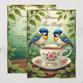 Invitación Bella Tarde Tea Fiesta Aves Coloridas