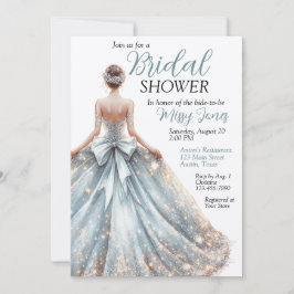 Invitación Bella y espumosa ducha de Boda con traje de novia