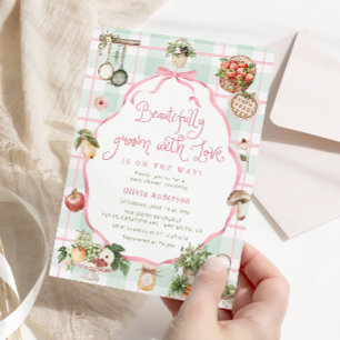 Invitación Bellamente crecido con Chica de amor Baby Shower