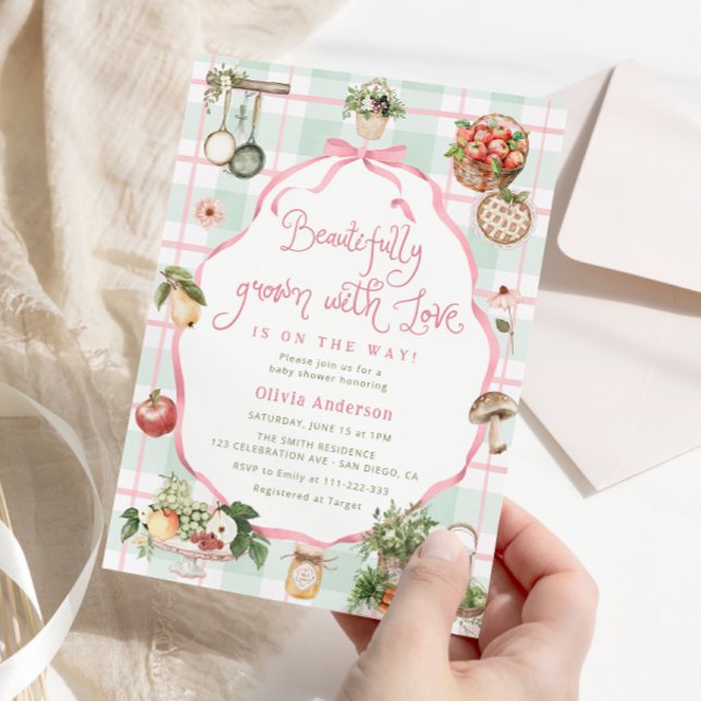 Invitación Bellamente crecido con Chica de amor Baby Shower (Subido por el creador)
