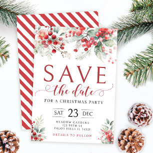 Invitación Bellas rojas de invierno festivas salvan a los Nav