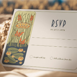 Invitación Belle Époque Dragonfly Love - Art Nouveau RSVP