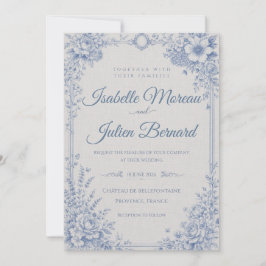 Invitación Bellefontaine – French Blue Linen Wedding