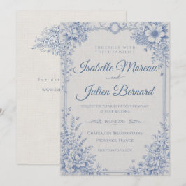 Invitación Bellefontaine – Lino Azul Francés para Boda