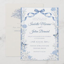 Invitación Bellefontaine – Lino Azul Francés para Bodas