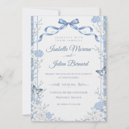Invitación Bellefontaine – Lino Azul Francés para Bodas