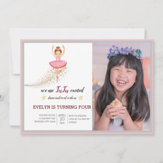 Invitación Bellerina Dancer | Cumpleaños del ballet floral ro