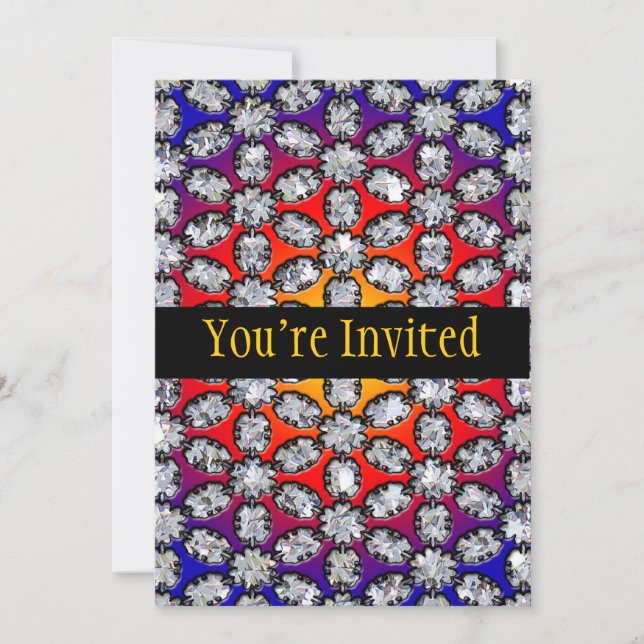 Invitación Belleza arcoiris y diamante (Anverso)