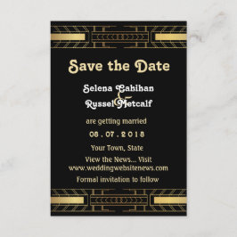 Invitación Belleza Clásica Art Deco Save the Date