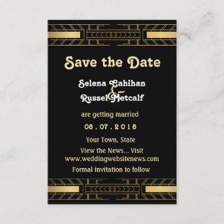 Invitación Belleza Clásica Art Deco Save the Date