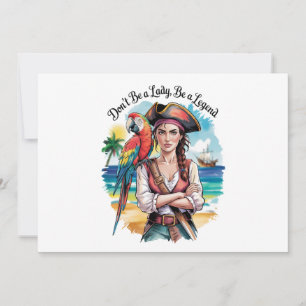 Invitación Belleza De Bucanero Pirata Femenino En El Cubierta
