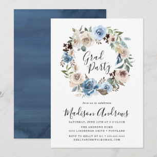 Invitación Belleza en Flor Fiesta de Graduación Floral