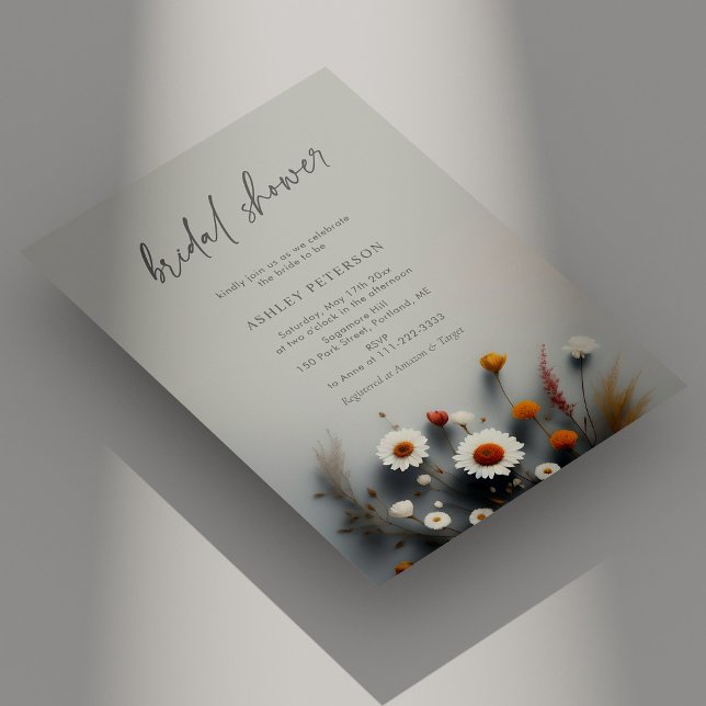Invitación Belleza floreciente: ducha de novias con flores si (Personalized Blooming Beauty: Wildflower Bridal Shower Invitation)