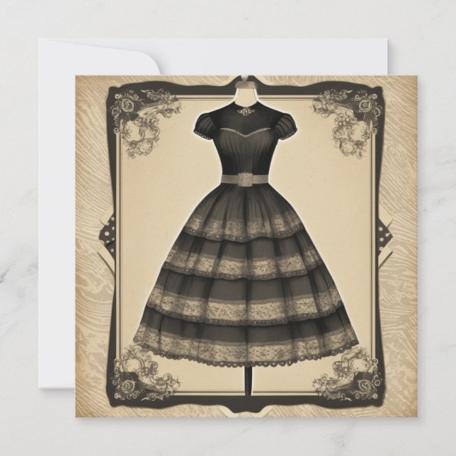 Invitación Belleza negra en una carta: eterna y versátil (Anverso)