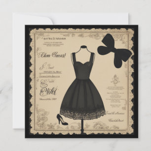 Invitación Belleza negra en una carta: eterna y versátil
