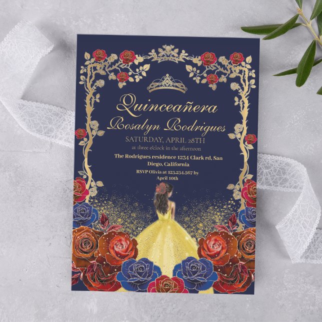 Invitación Belleza Real Quinceanera y el mejor azul de la Mar (Subido por el creador)