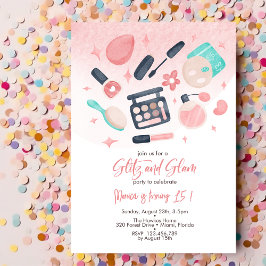 Invitación Belleza spa glitz y fiesta de cumpleaños glam