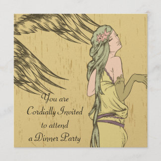Invitación belleza vintage art nouveau Fiesta de cóctel para 