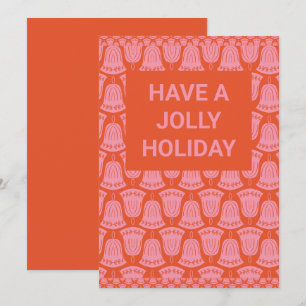 Invitación Bellezas de vacaciones rosa y Naranja retro