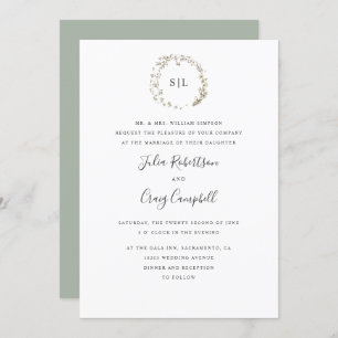 Invitación BellFlowers boda de monograma formal