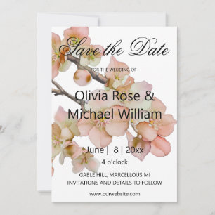 Invitación Bello naranja floral rosa SALVAR LA FECHA