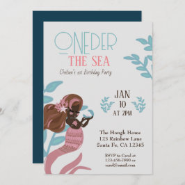 Invitación Bellos Chicas de Sirenas Primer Cumpleaños