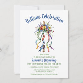 Invitación Beltane Maypole Summer Floral Sabbat Party