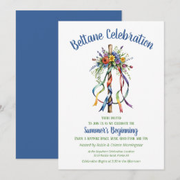 Invitación Beltane Maypole Summer Floral Sabbat Party