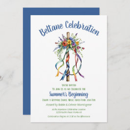 Invitación Beltane Maypole Summer Floral Sabbat Party