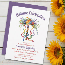 Invitación Beltane Maypole Summer Floral Sabbat Party