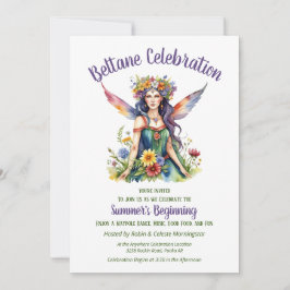 Invitación Beltane Summer Fairy Floral Sabbat Party