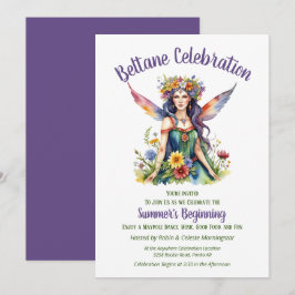 Invitación Beltane Summer Fairy Floral Sabbat Party