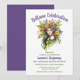 Invitación Beltane Summer Fairy Floral Sabbat Party