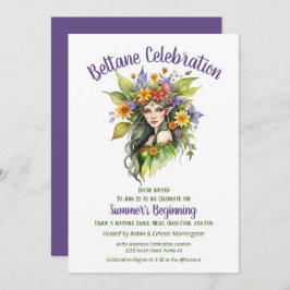 Invitación Beltane Summer Fairy Floral Sabbat Party