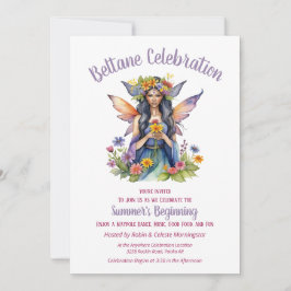 Invitación Beltane Summer Fairy Floral Sabbat Party