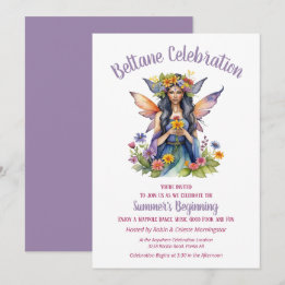Invitación Beltane Summer Fairy Floral Sabbat Party