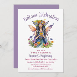 Invitación Beltane Summer Fairy Floral Sabbat Party