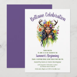 Invitación Beltane Summer Fairy Floral Sabbat Party