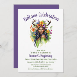 Invitación Beltane Summer Fairy Floral Sabbat Party